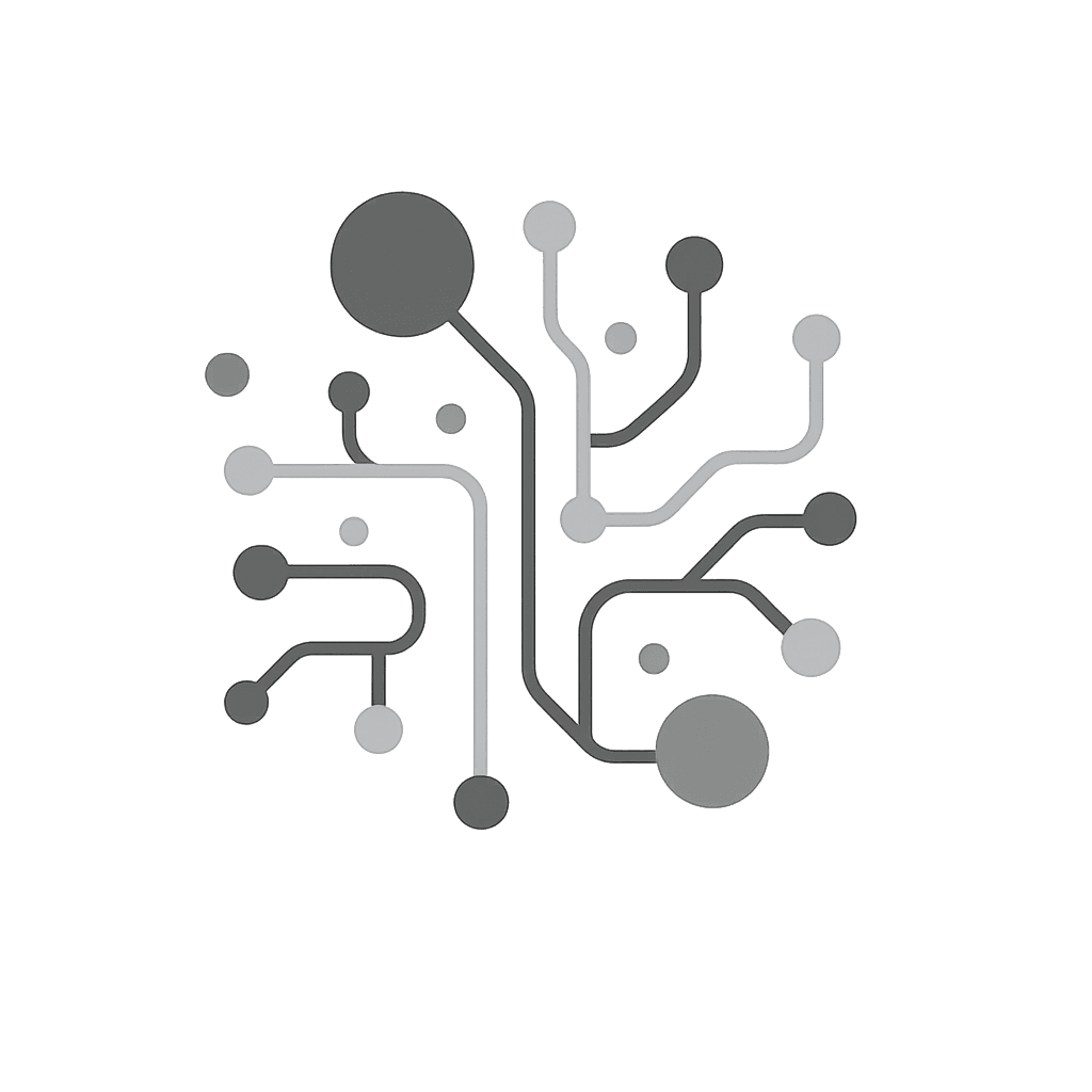 Grafik eines abstrahierten Netzwerks mit vielen grauen Linien und Punkten, die sich organisch verzweigen. Symbolisiert Verbindungen, Datenströme oder neuronale Netzwerke.
