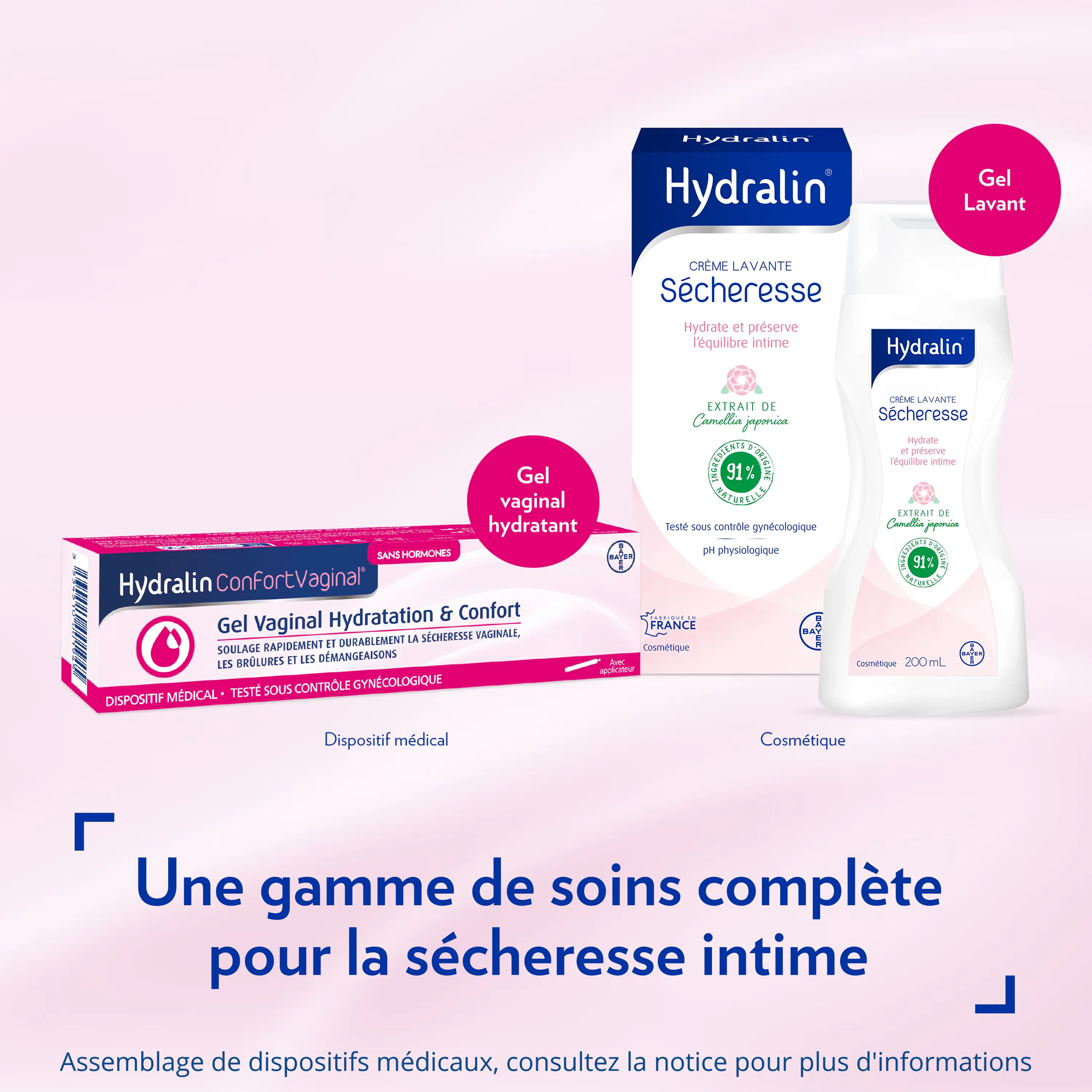 gamme sécheresse intime de chez Hydralin, marque porposée à la pharmacie d'Ecquevilly