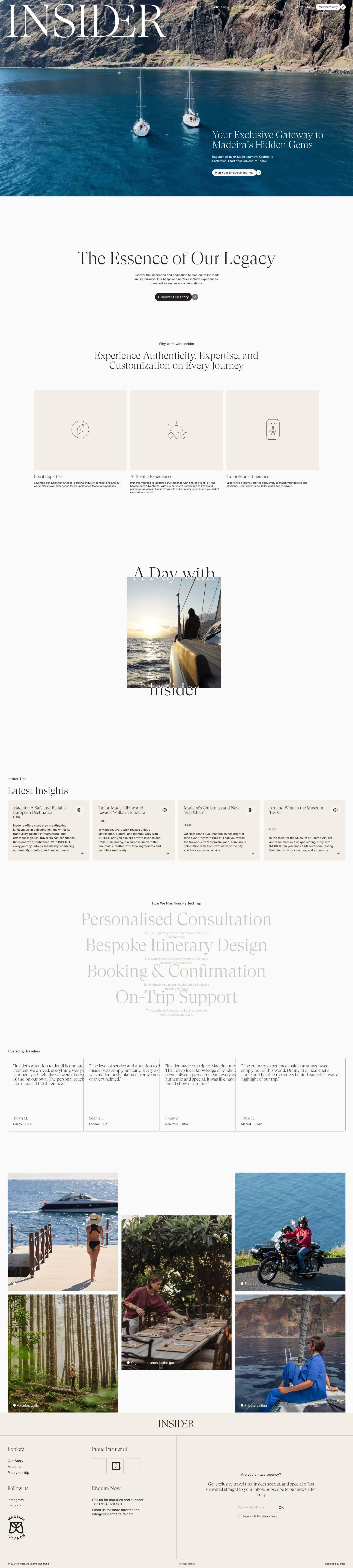 Exclusive Tailor-Made Luxury Travel Expe landing page screenshot showcasing Tech design