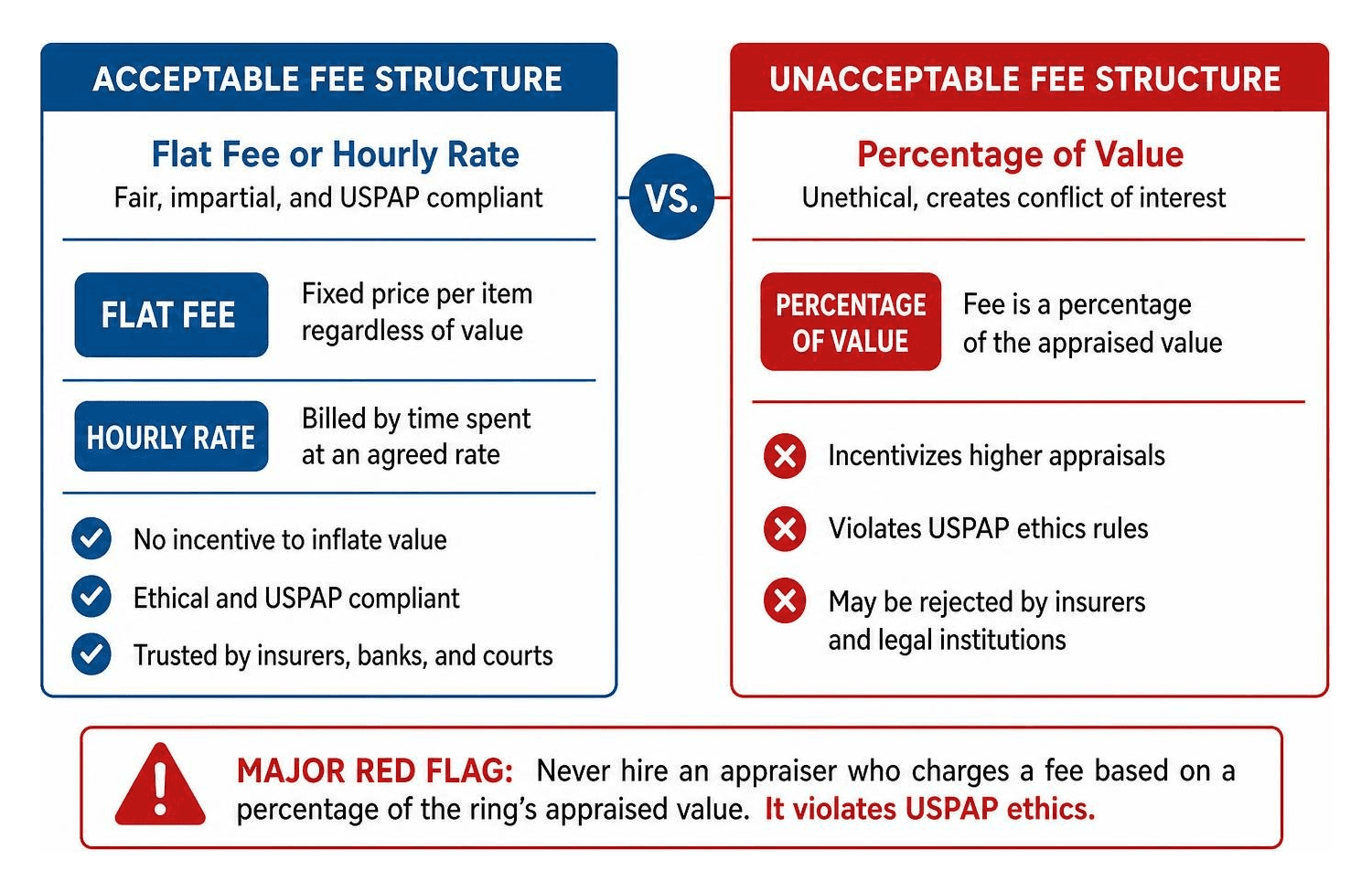Appraiser fee structure warning comparison