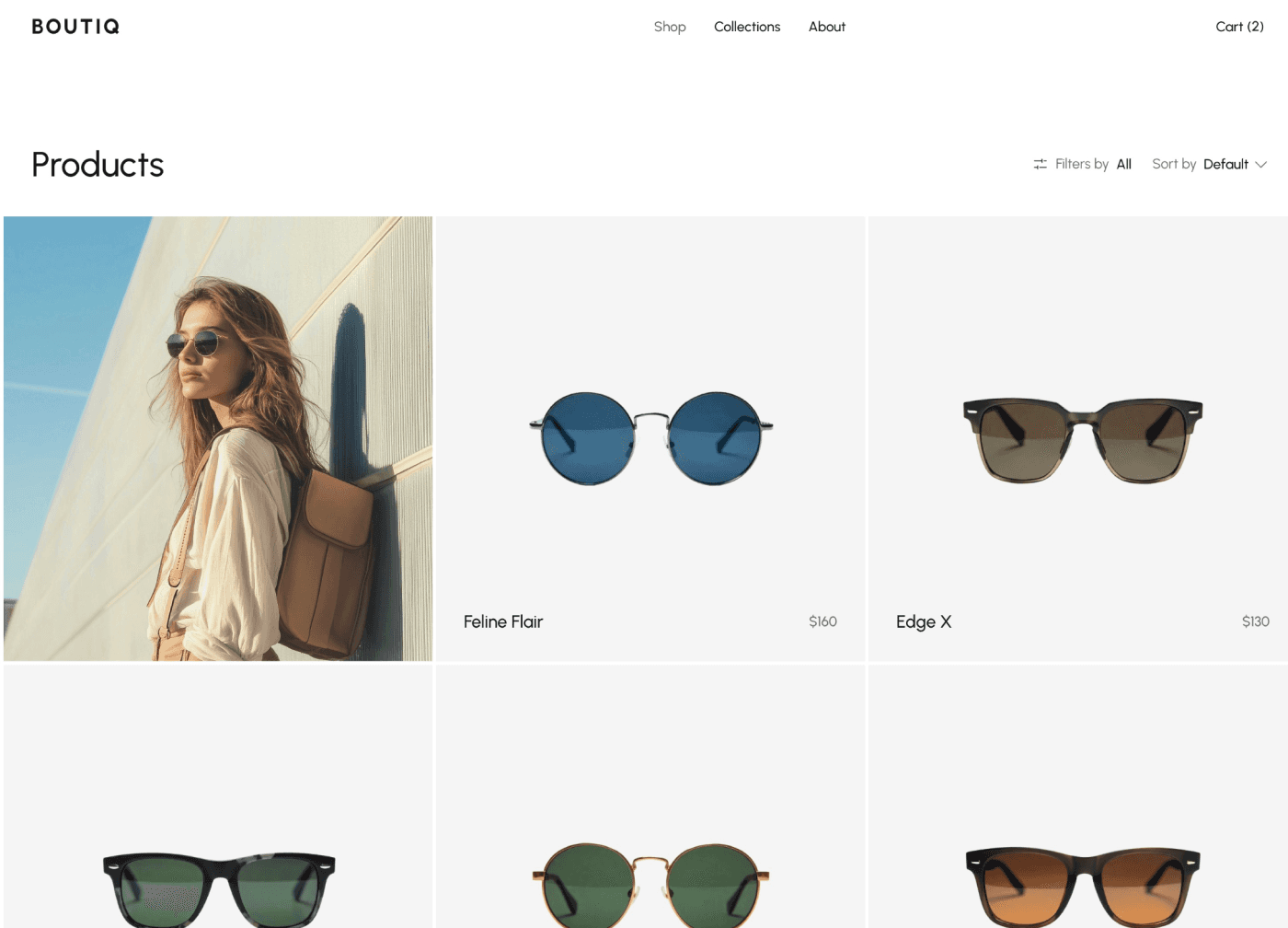 products list ecommerce framer website template