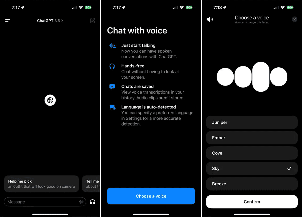 How to record your voice in ChatGPT on a mobile device [Image source: 