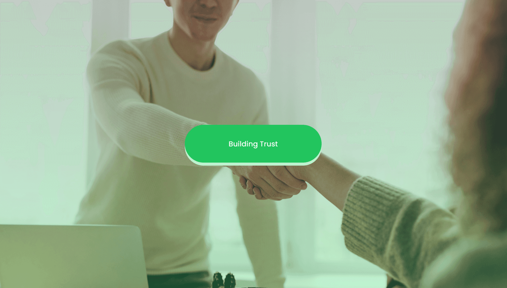 A customer and business owner shakes hand.