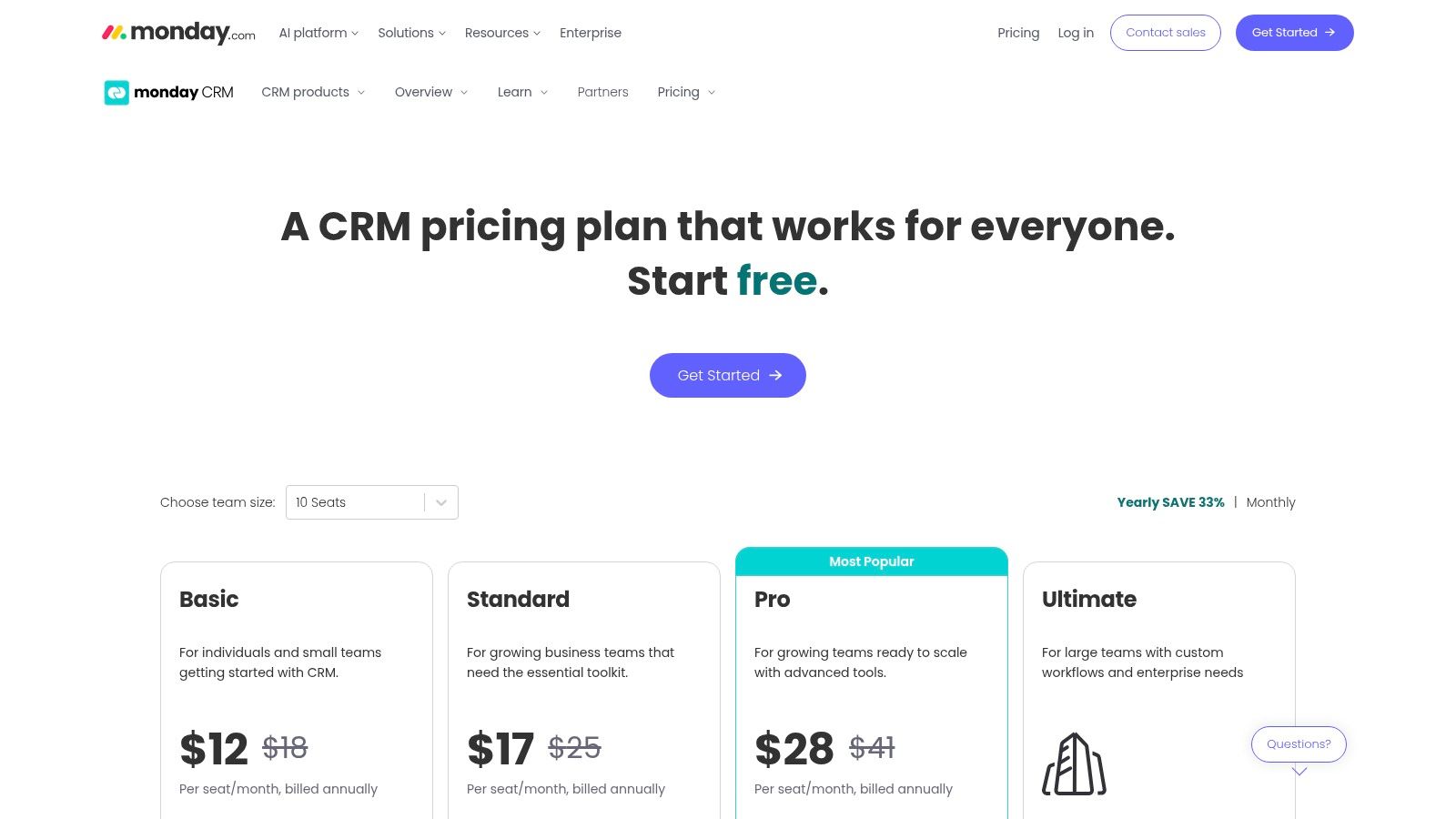 monday sales CRM