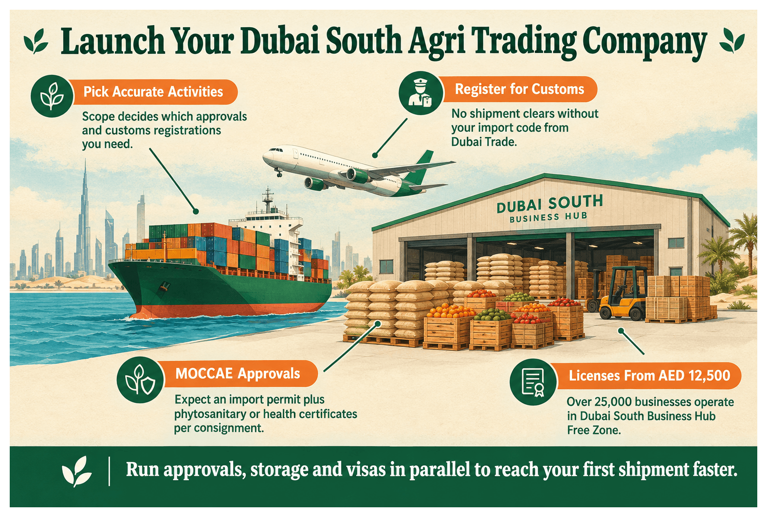 Infographic: How to Set Up an Agricultural Trading Business in Dubai South
