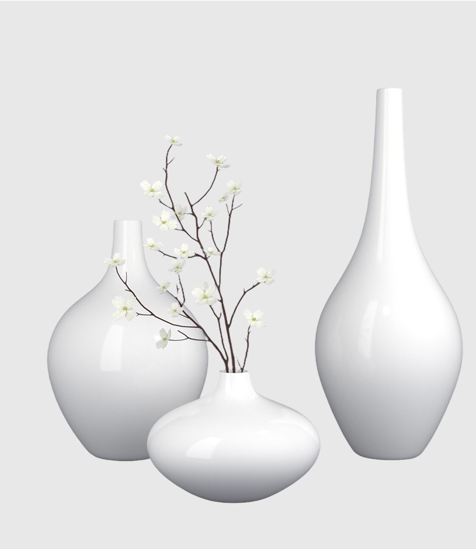 Ceramic salong vases set 3D Model