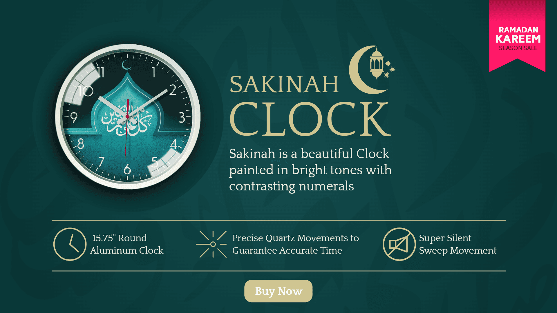 Sakinah Clock Hero Header template