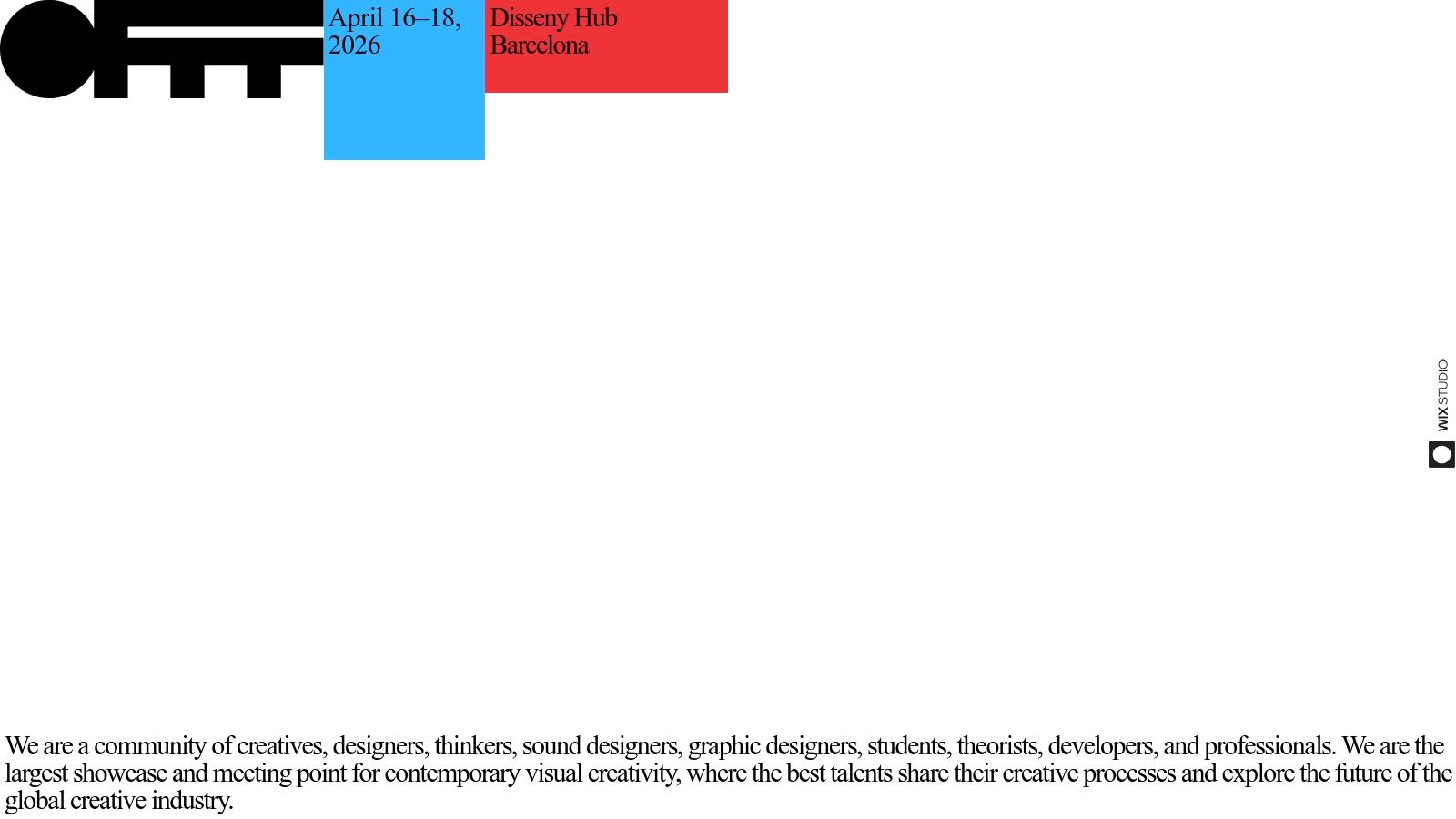 A large, modern auditorium filled with people attending a presentation at OFFF Barcelona.