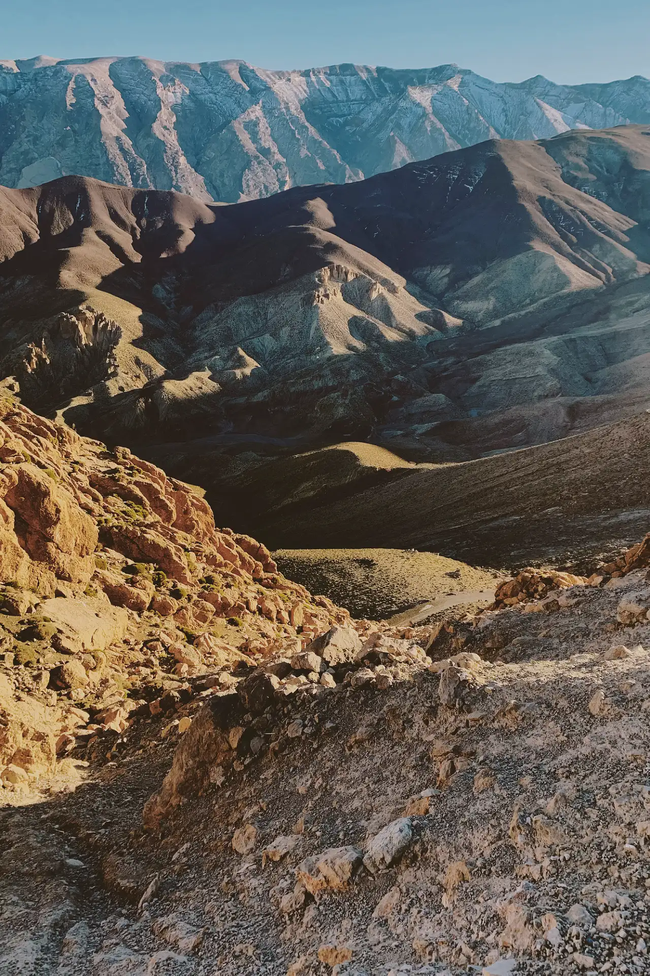 View down a mountain valley