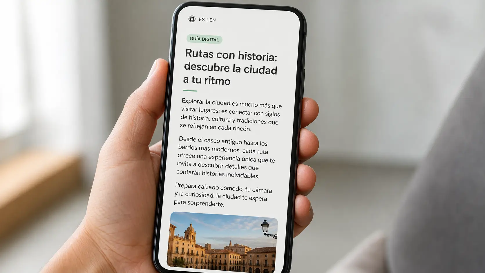 Digital Airbnb guidebook displayed in Spanish on a smartphone.