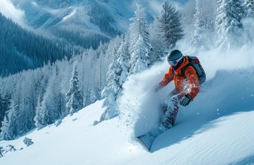 Snowboarder in the Swiss Alps
