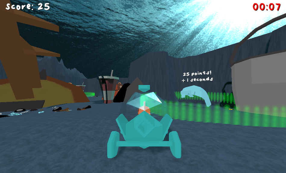 Image of Fish in a Bubble-mobile sending mail to a manatee