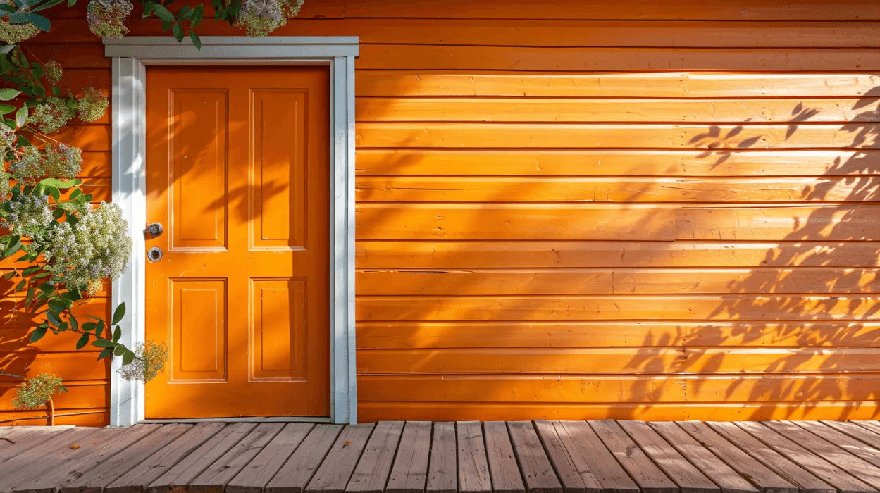 beautiful-orange-front-door-on-orange-home