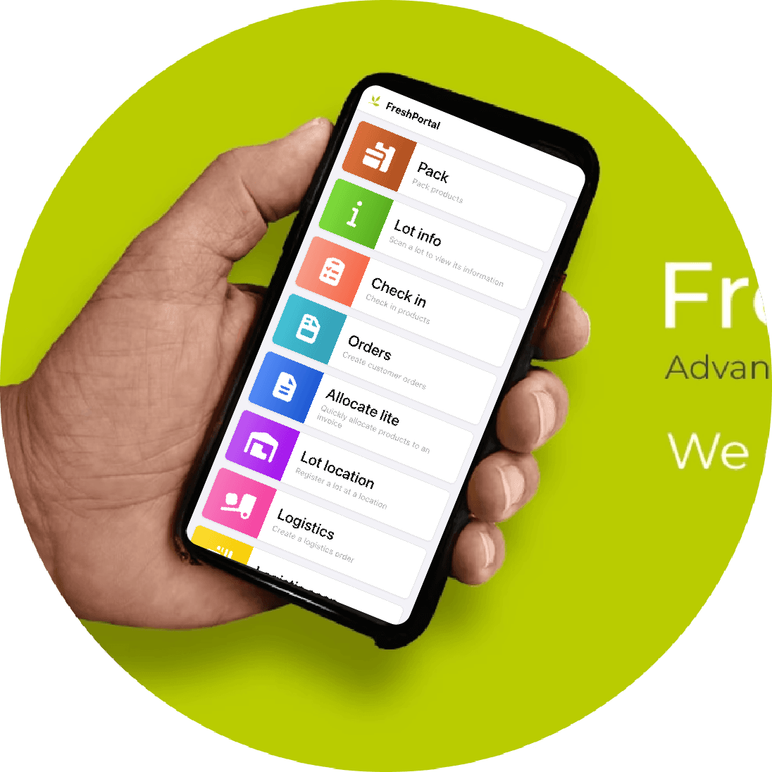 Hand holding a scanner