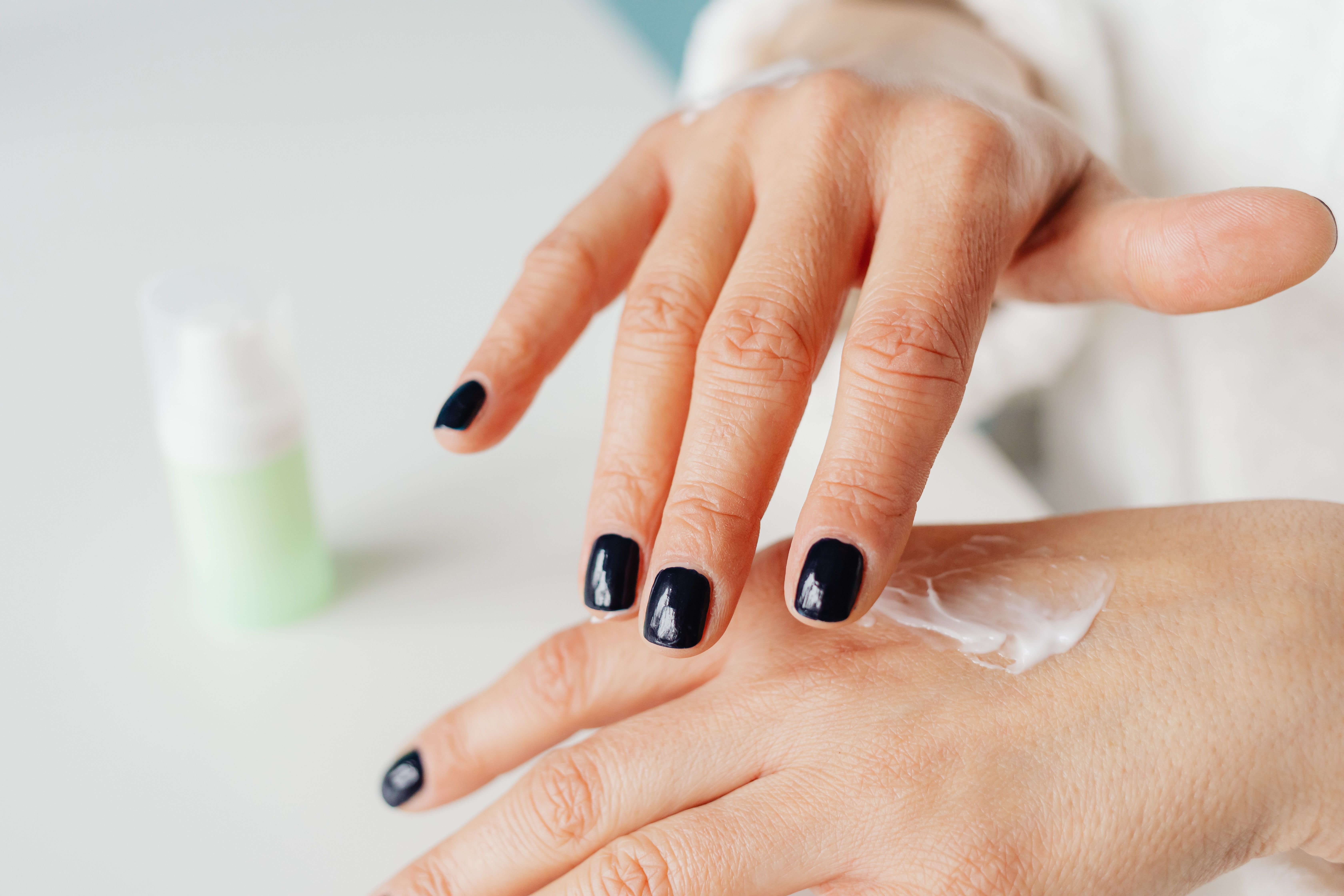 hand cream applied on a hand