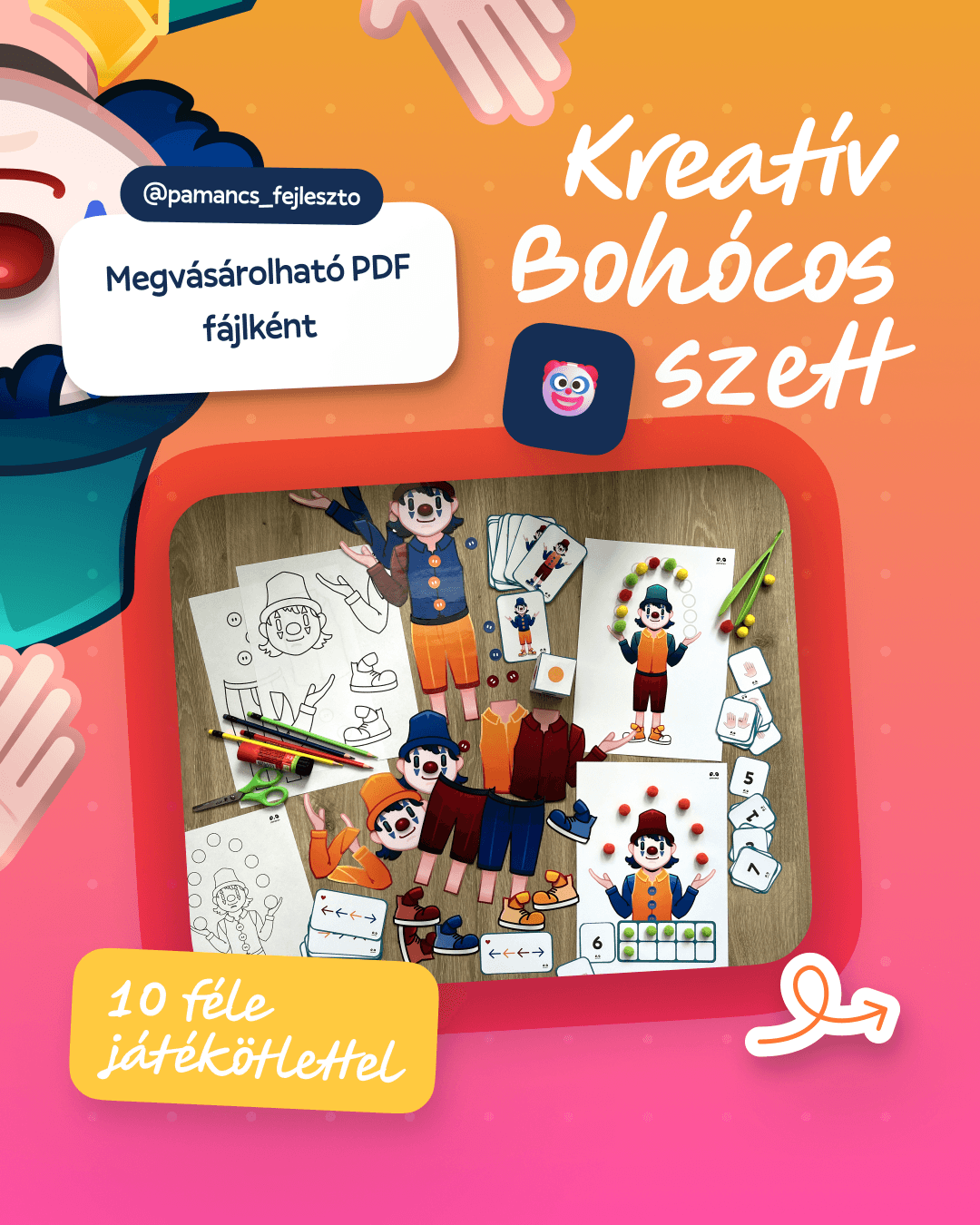 bohócos farsangi játék