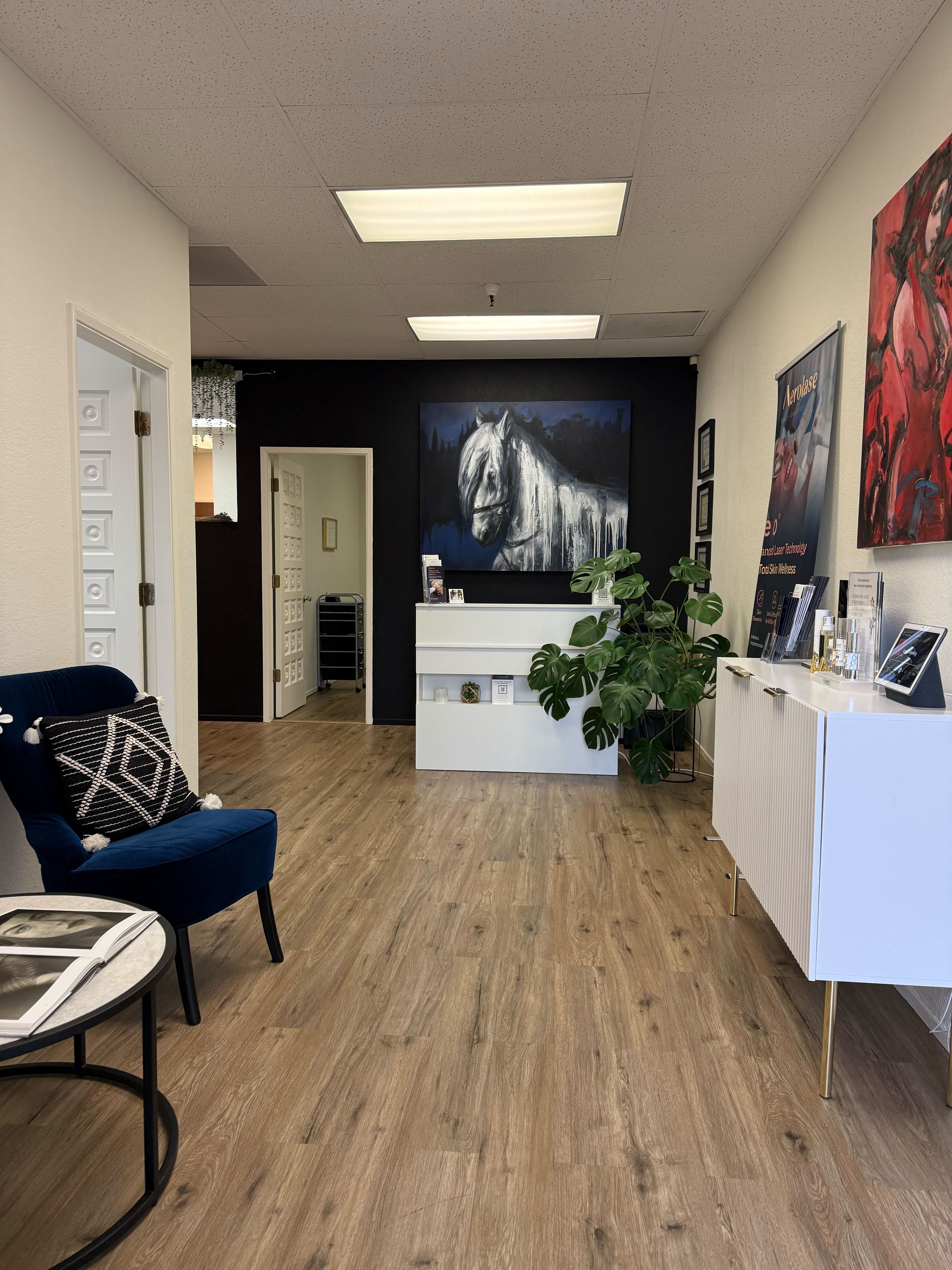 Modern hospital reception area