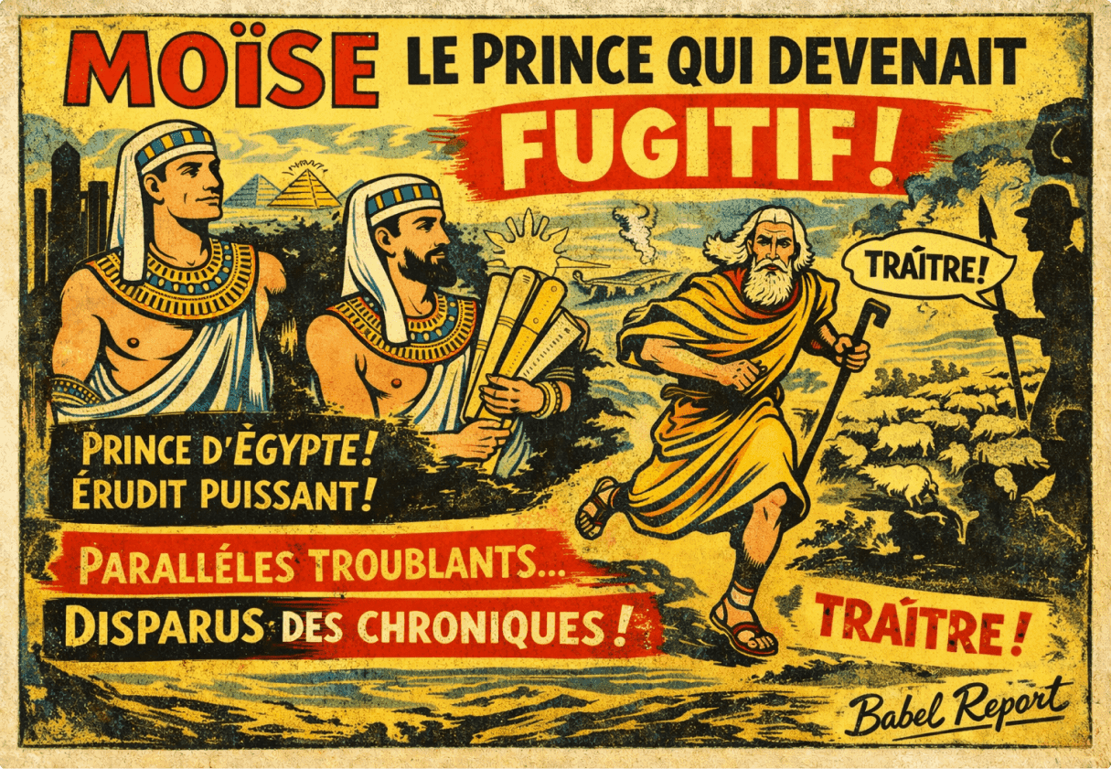 Moses running from Egypt