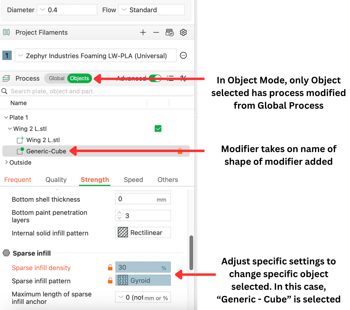 Global vs Objects dropdown in slicer