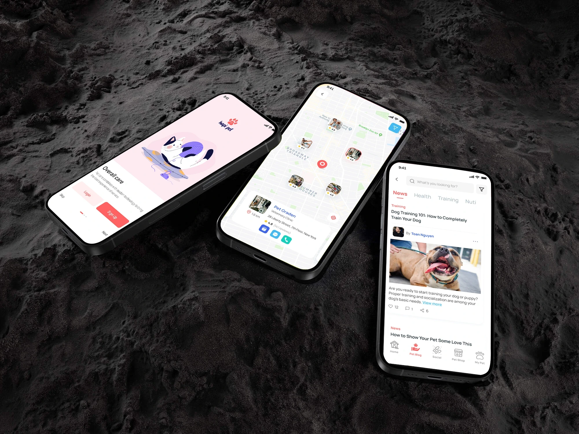 UX/UI and App Design for the Hapipet e-commerce platform – specializing in pet products, with a friendly and modern interface.