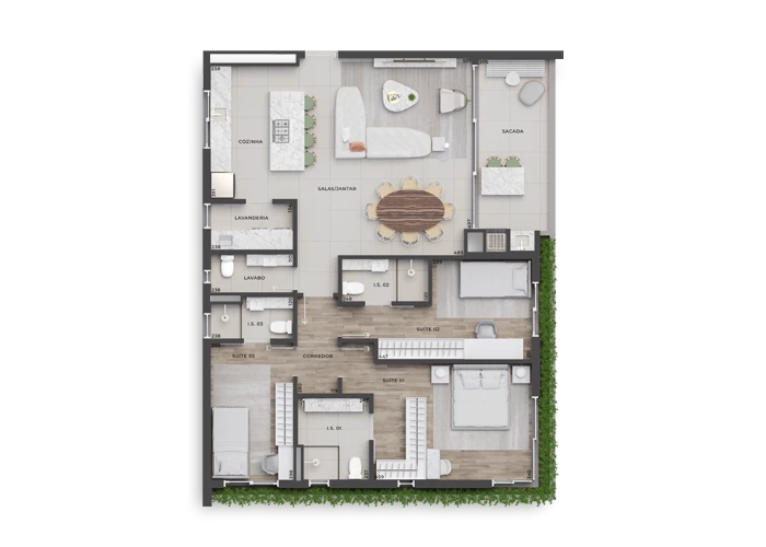 Planta do apartamento Tipo 301 — Porto Alto