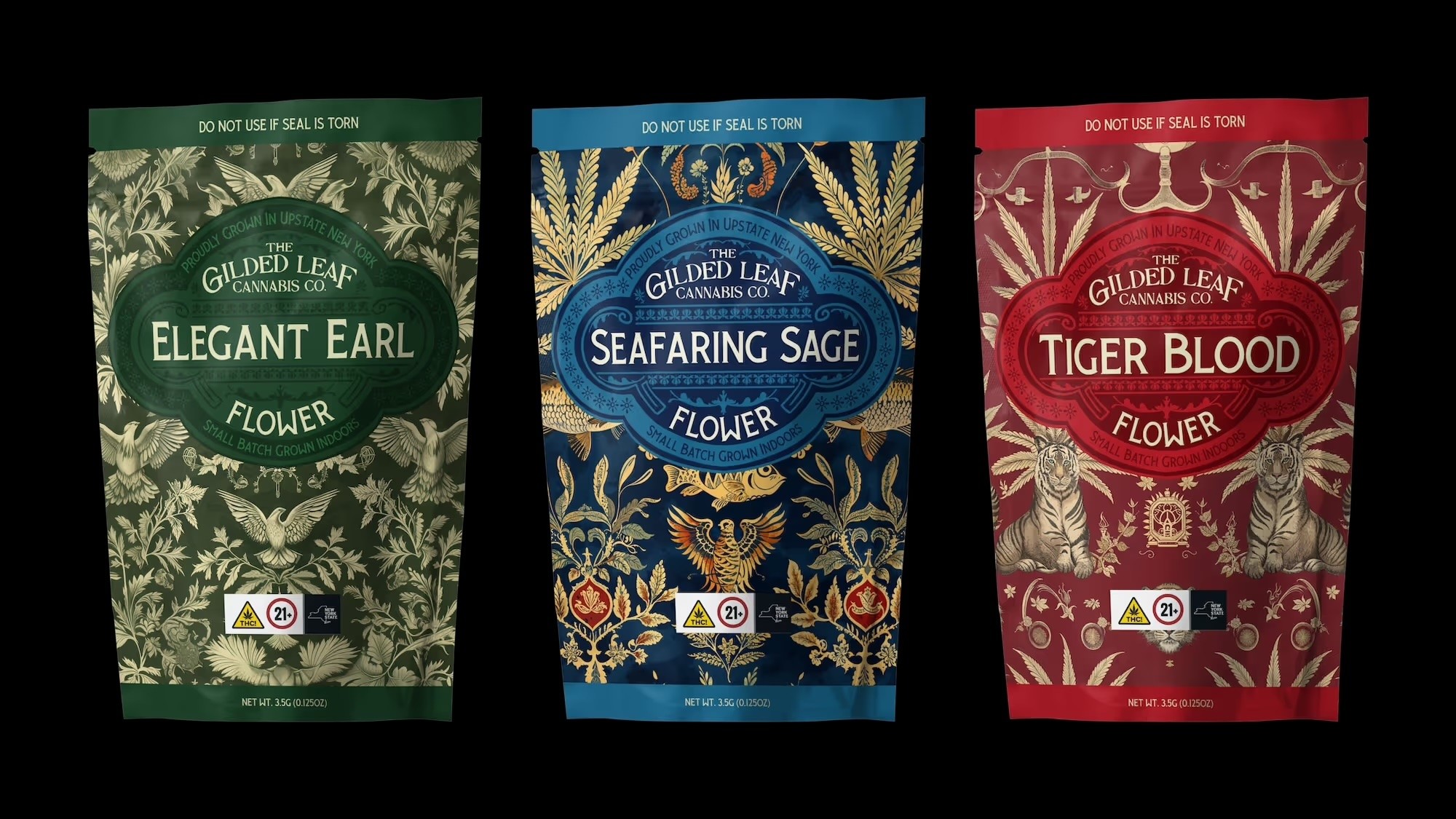 Gilded Leaf Cannabis Co. Loose Leaf Packaging