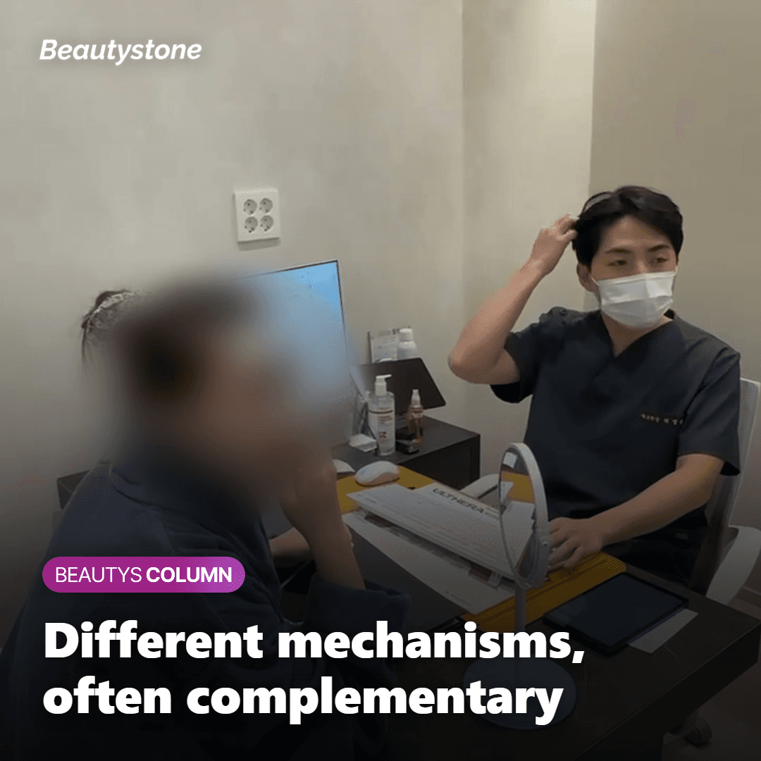 Side-by-side comparison of replenishing ADM boosters and collagen-stimulating injectables