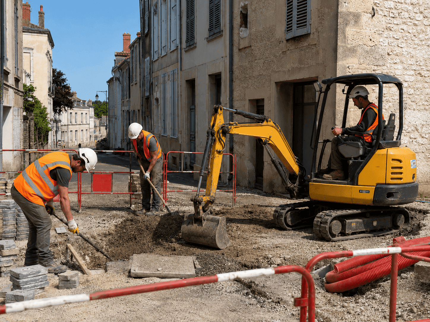 Travaux BTP avec engin de chantier et aide carburant GNR 2026