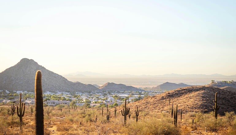 Arizona homes view from desert