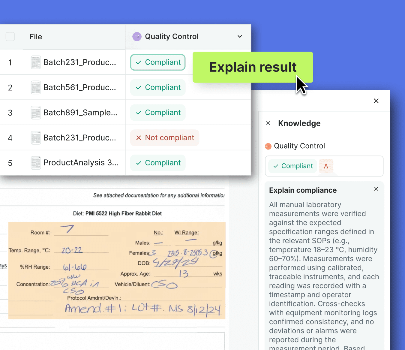 Batch record quality control