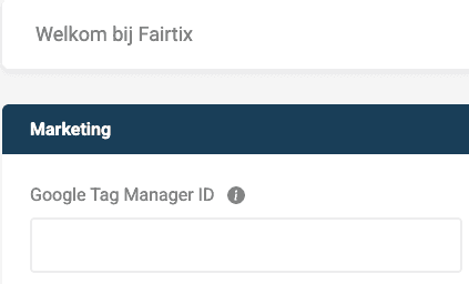 Invoerveld voor Google Tag Manager ID