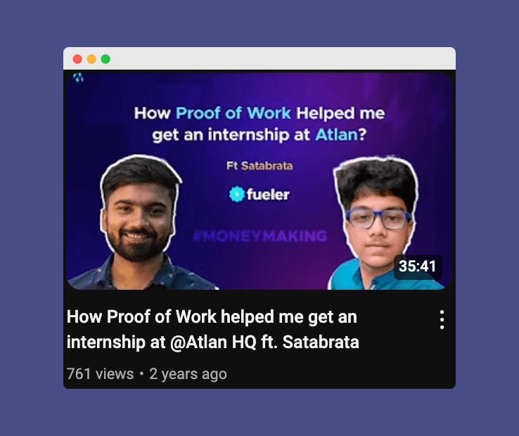 A screenshot of how fueler.io shared stories about members who used the platform to land jobs