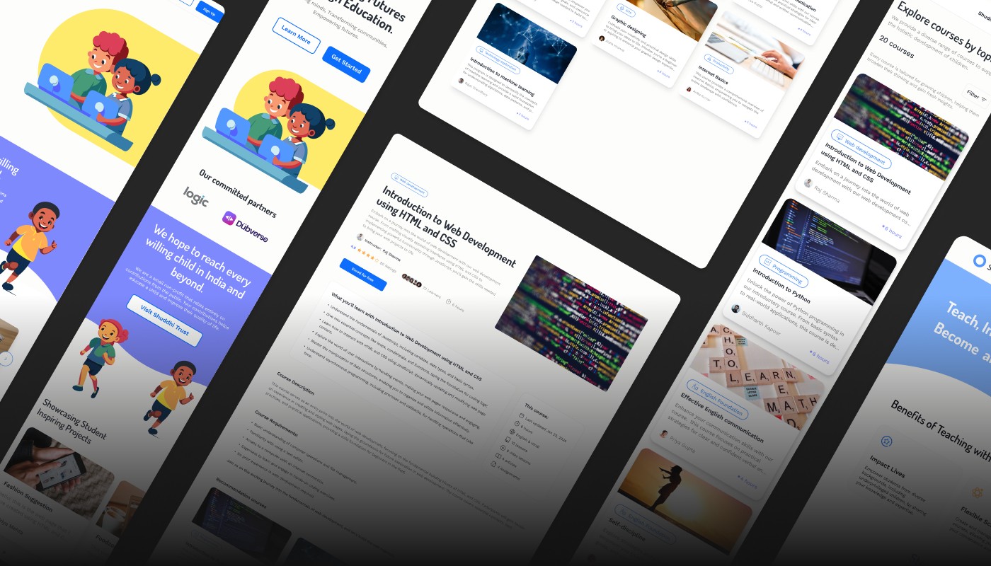 Mockup of Website