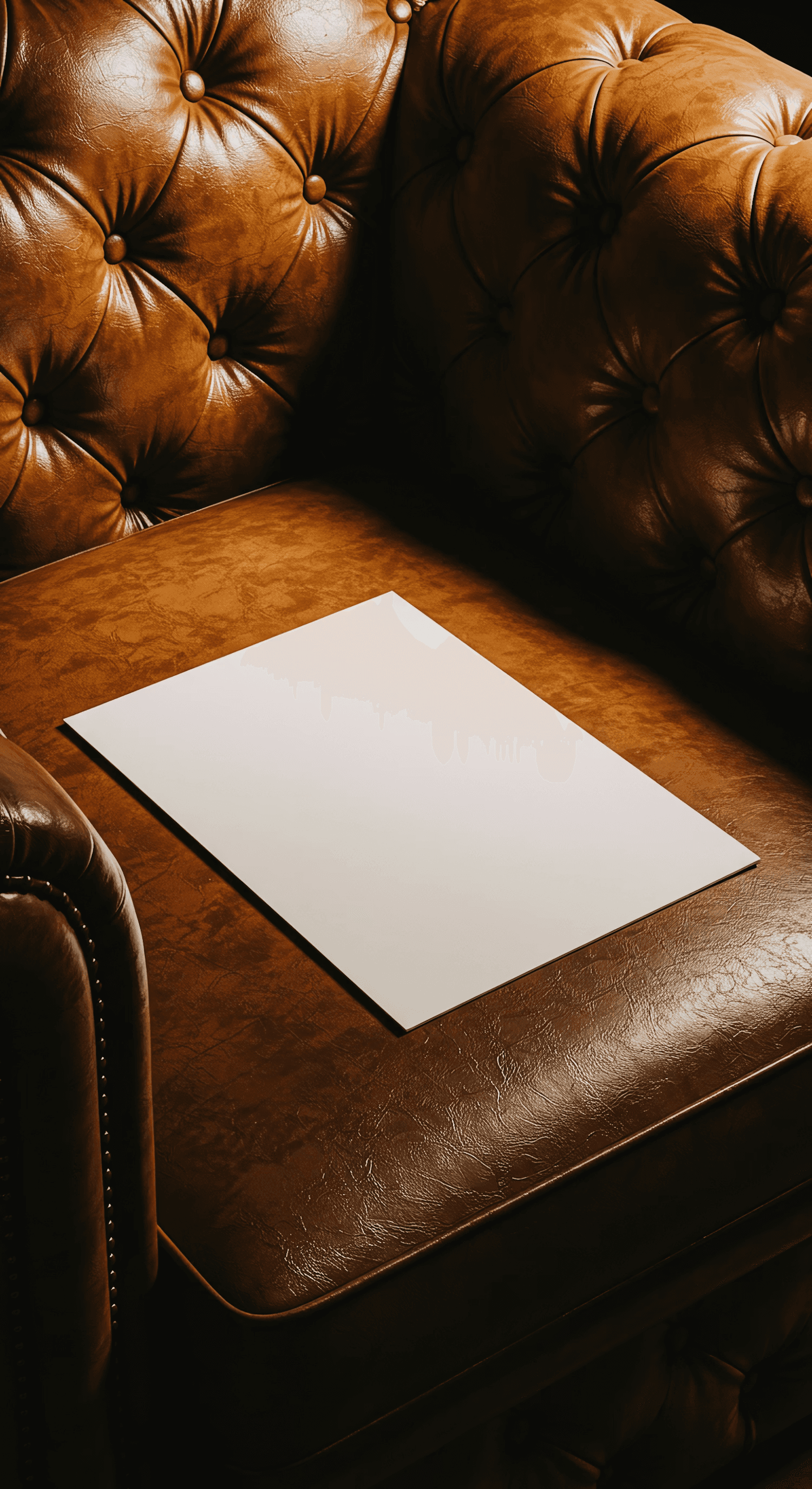 Image of a piece of paper on a sofa