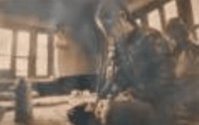 herd of sheep on road painting