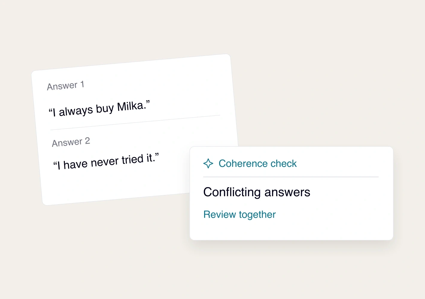 Check whether answers make sense