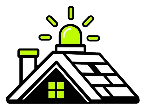 24/7 emergency roof service icon for urgent roof leaks and storm damage repair