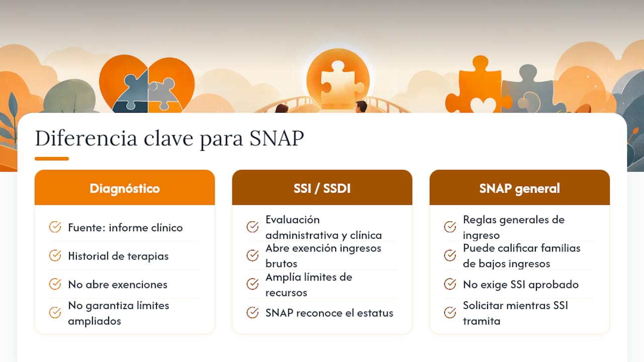 La brecha que casi nadie explica bien sobre SNAP y autismo — overview diagram