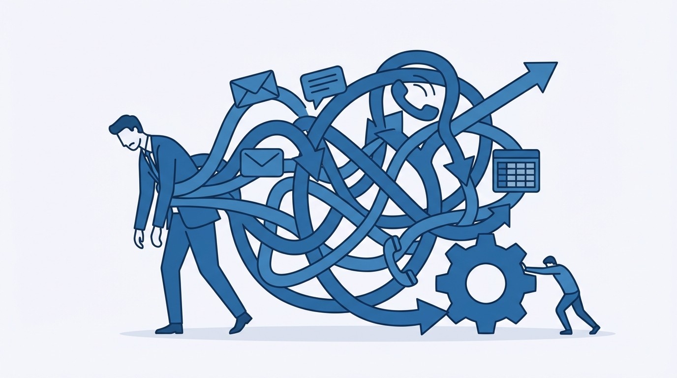 What It Feels Like When Workflows Drag concept illustration - RadMedia