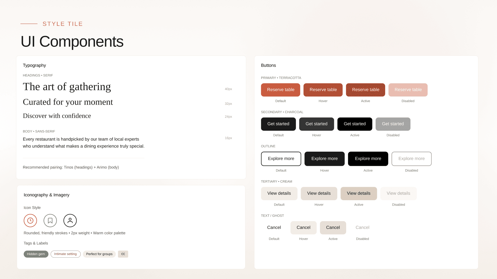 DineCircle UX process presentation slide showing user research insights, journey mapping, wireframes, and final UI screens
