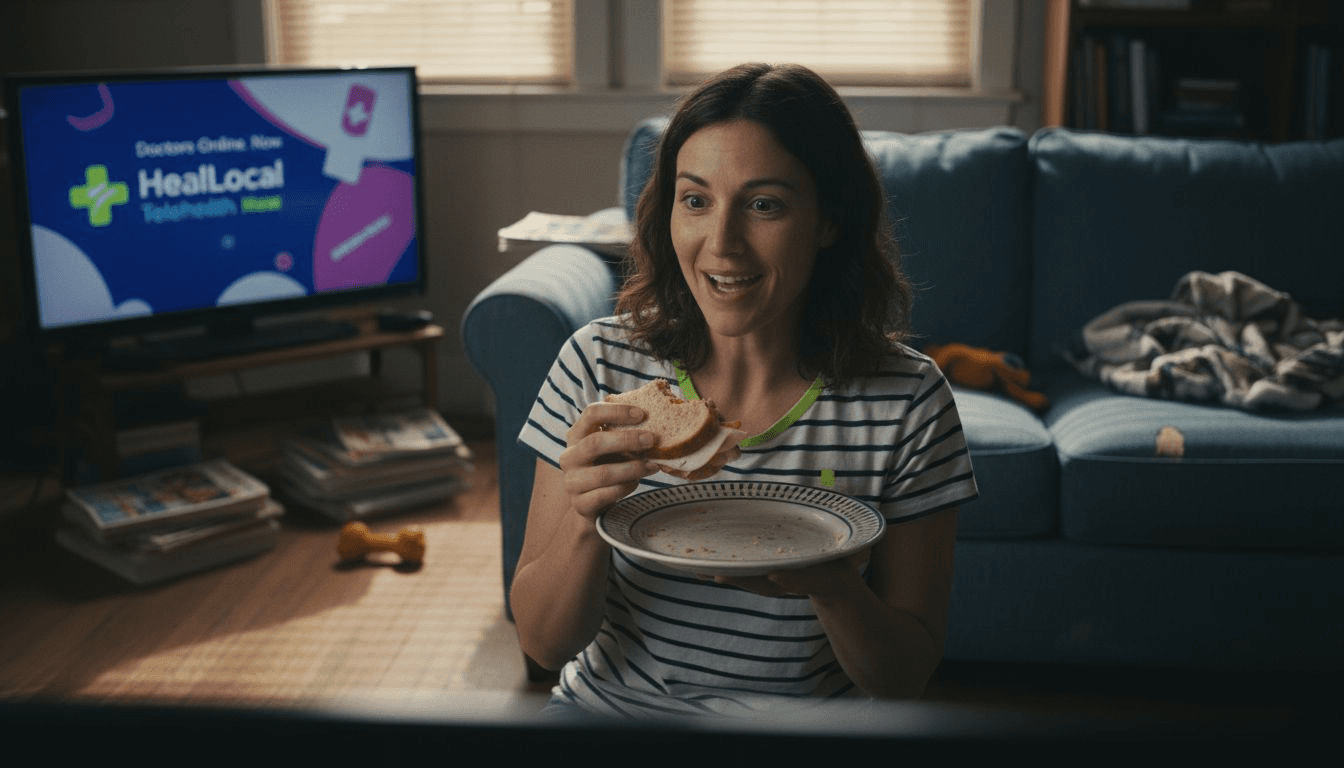 Viewer reacting emotionally to TV ad