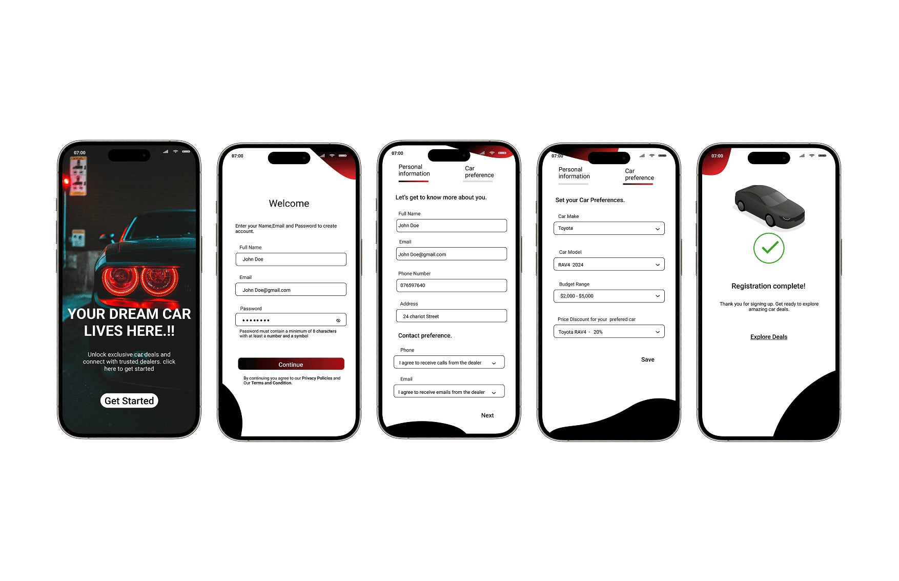 I included considerations for additional screen sizes in my mockups based on my earlier wireframes. Because users surf the internet from a variety of devices, I felt it was important to optimize the browsing experience for a range of device sizes, such as mobile so users have the smoothest experience possible. 