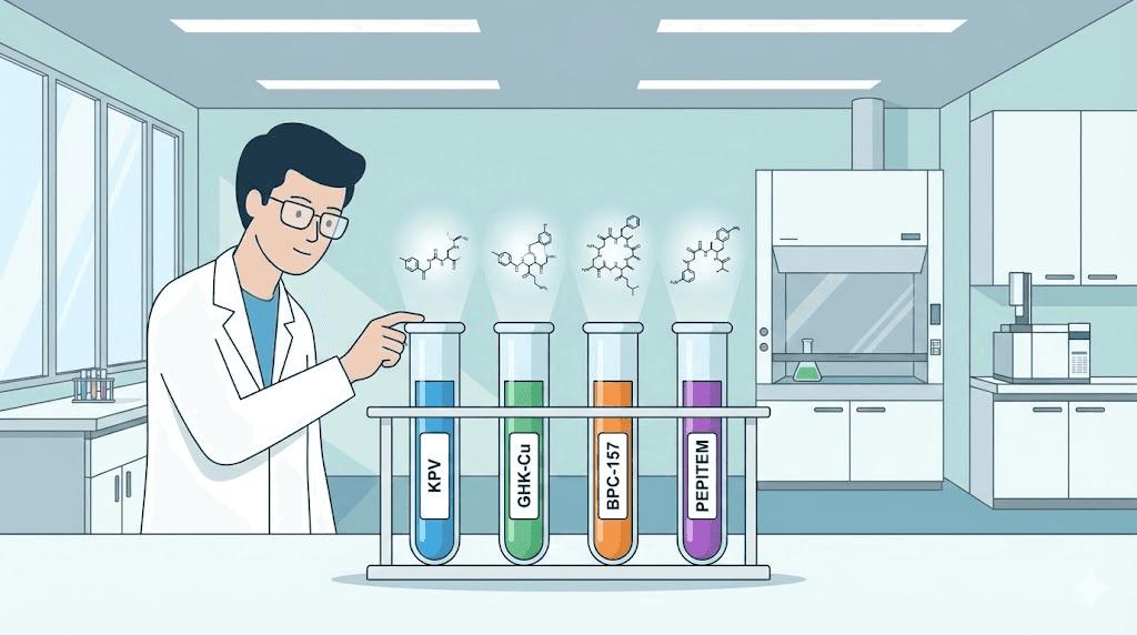 Multiple peptide research solutions for psoriasis treatment in laboratory setting