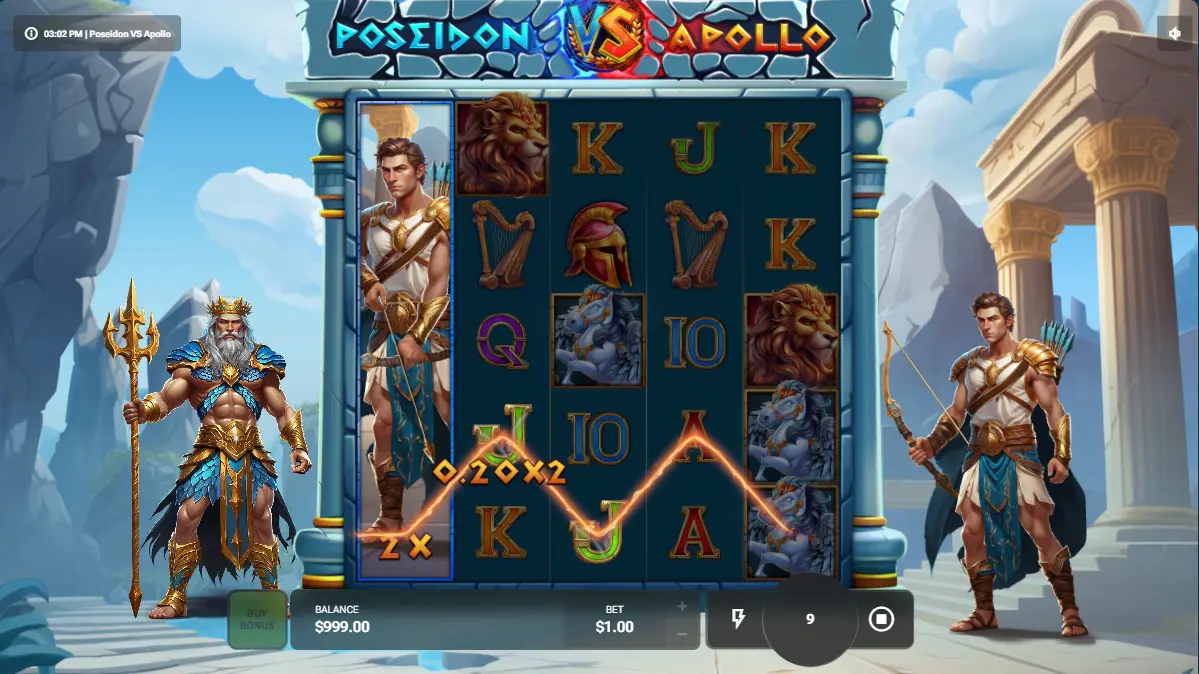 Poseidon Vs Apollo - rouleau Wild VS et multiplicateur