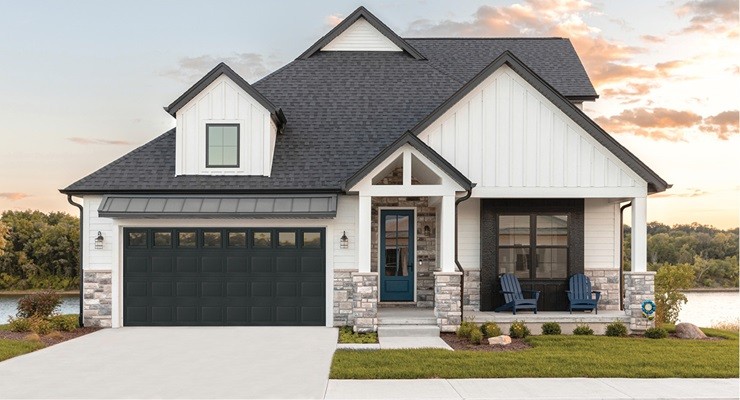 Durable, single-layer, non-insulated steel garage door, offering reliable performance with classic raised panel designs.