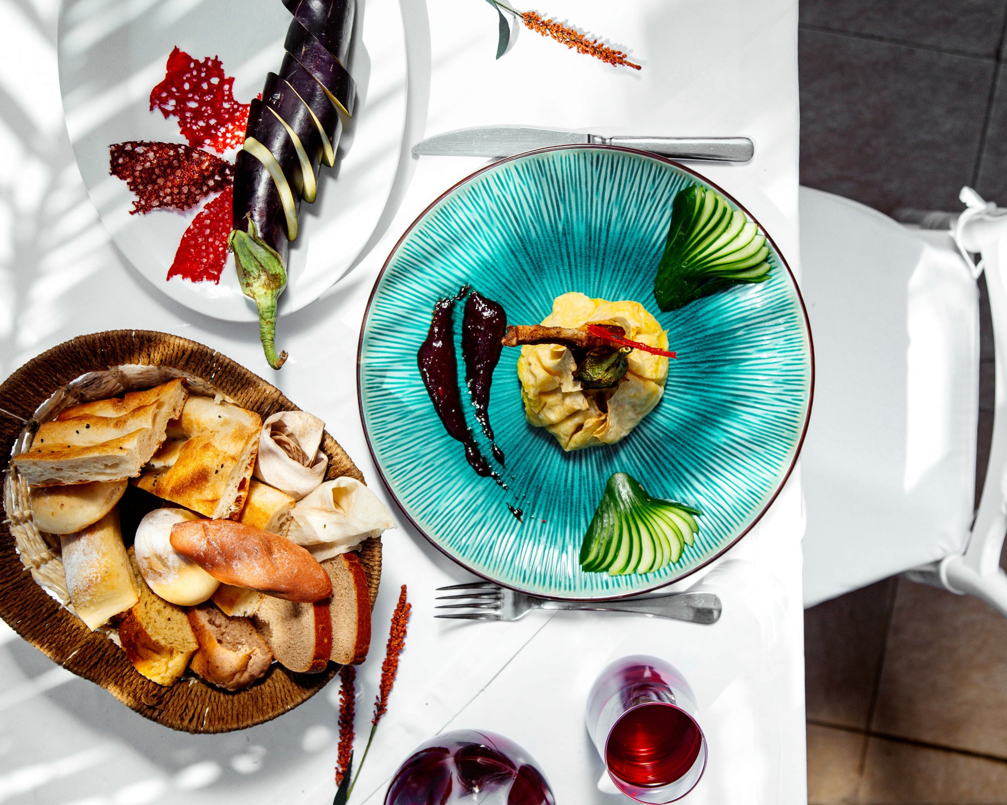 dish on white ceramic plate