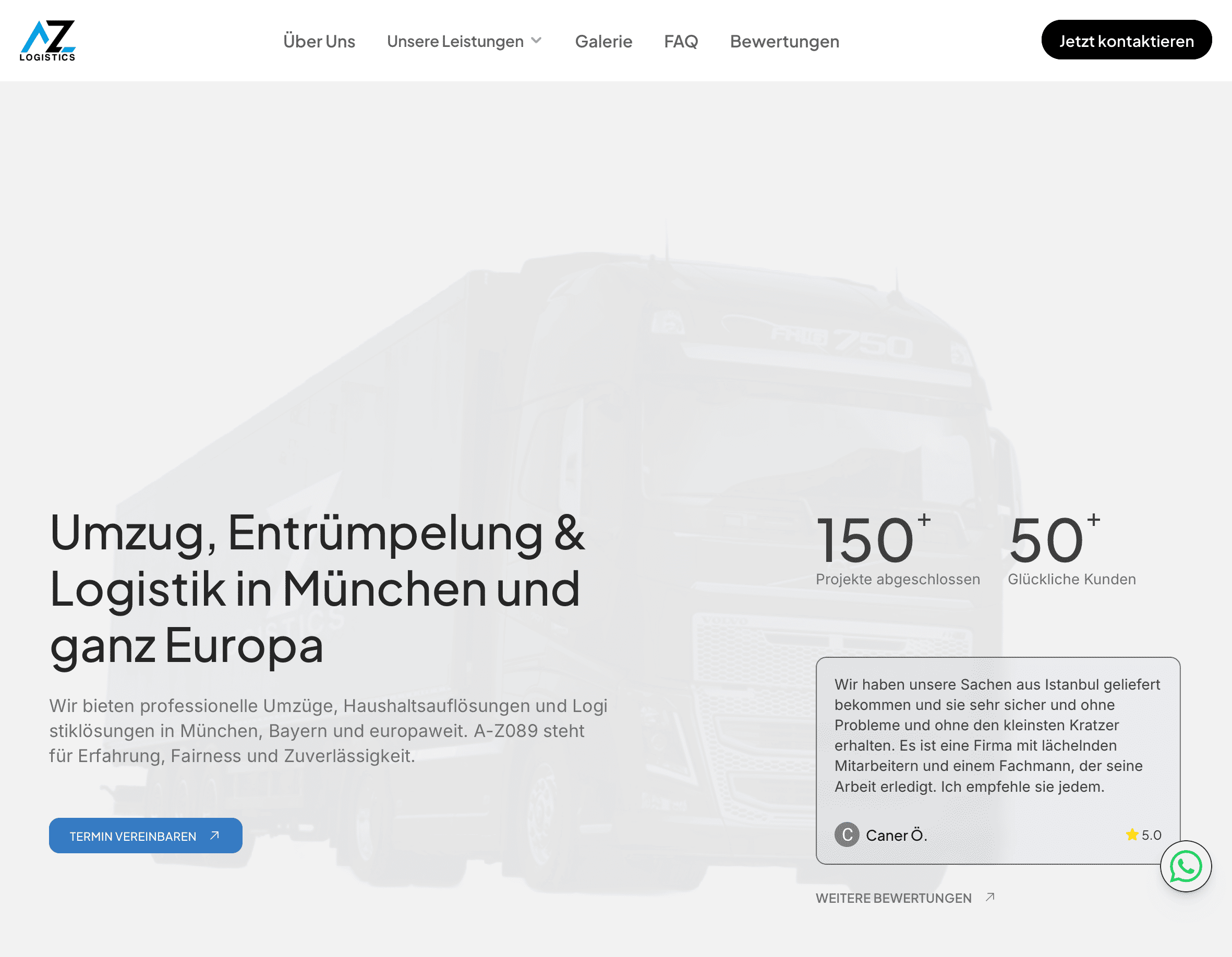 Modernes Webdesign für Logistikunternehmen in München – klare Struktur und ansprechendes Design