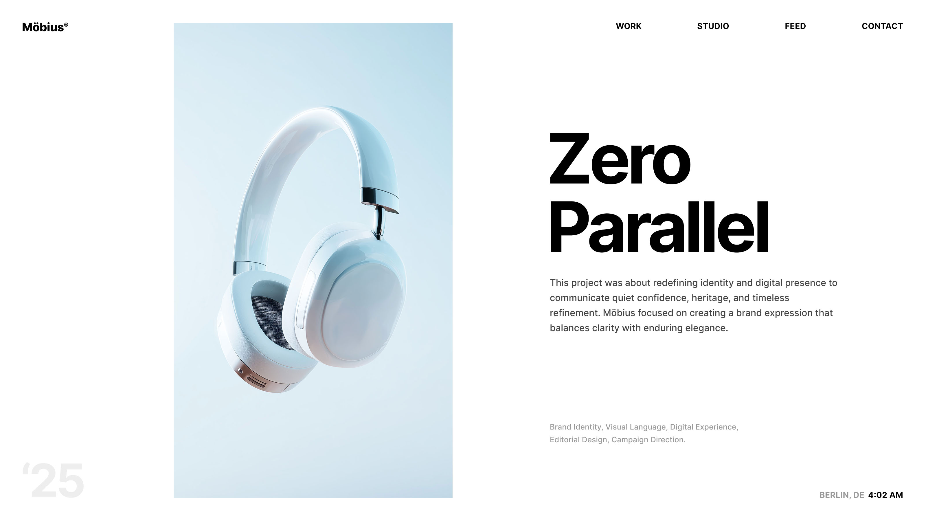 Möbius portfolio website template for studios