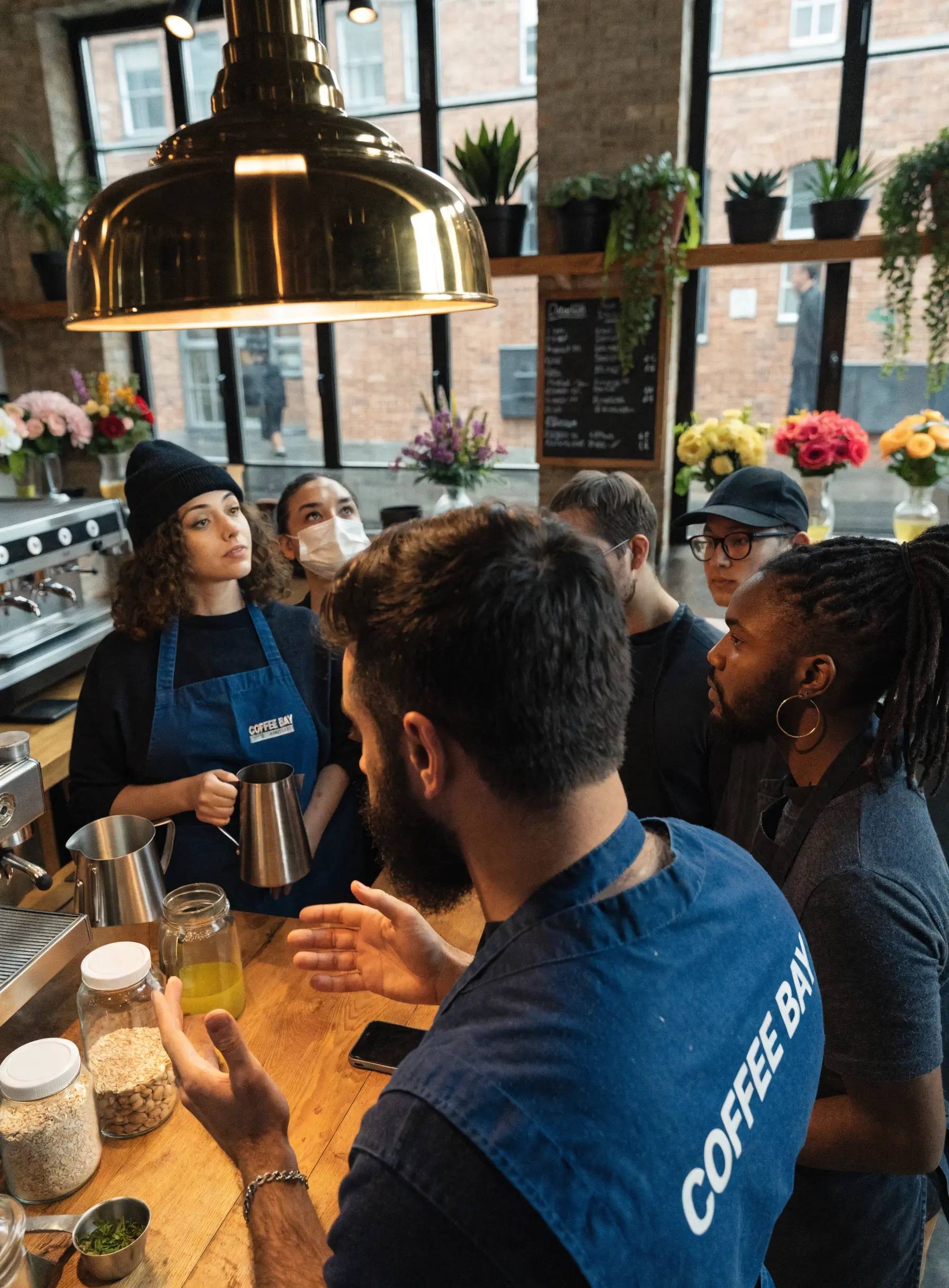 Une équipe de coffee shop franchisé en France