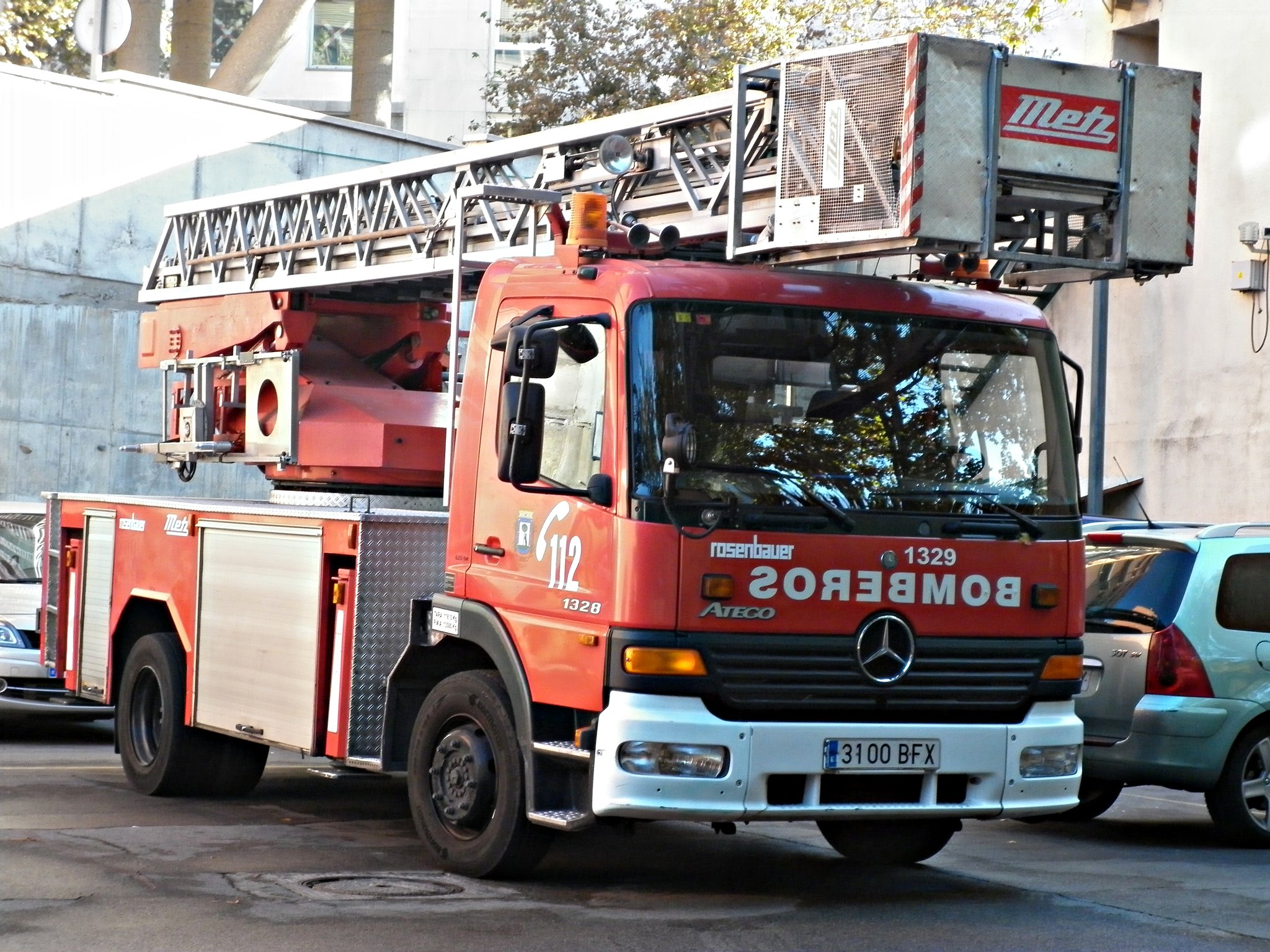 un camión de bomberos